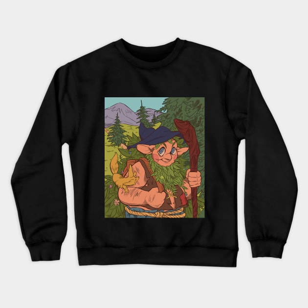 Druid in the forest Crewneck Sweatshirt by MinkRoyach